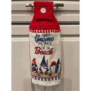 Crochet Top Kitchen Towel- There’s Gnome Place Like the Beach